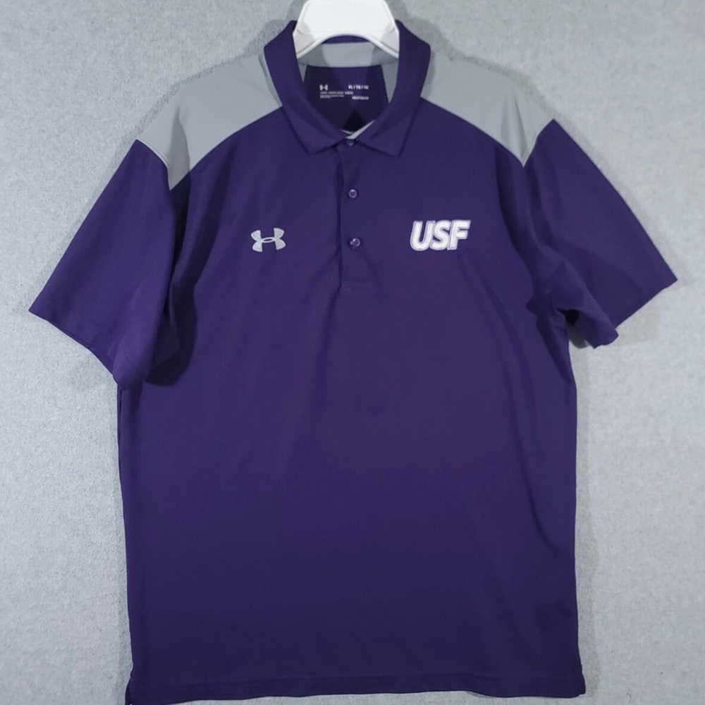 USF Bulls Under Armour Heat Gear Loose Fit Polo Shirt Mens XL